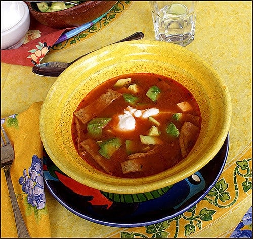 receta de sopa tarasca de Michoacan