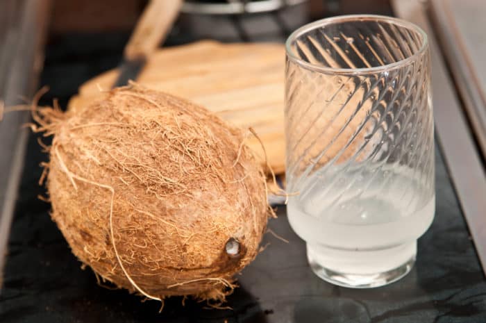 agua de coco para leche de coco