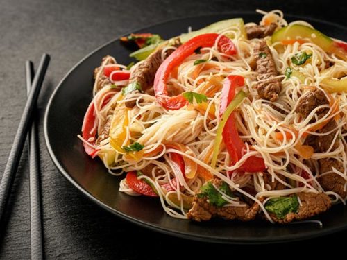 Fideos chinos con verduras y tiras de ternera - Cookidoo® – the