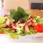 salada caseira de polvo com alface