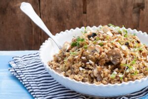 risotto de quinoa y hongos