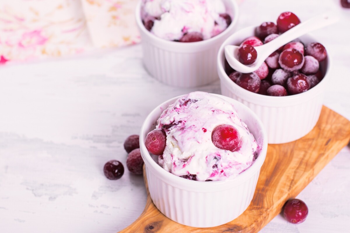 helado de yogurt de frutos rojos